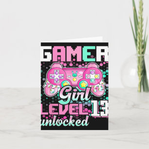 Girl Level 13 Entsperrtes Videospiel 13. Geburtsta Karte