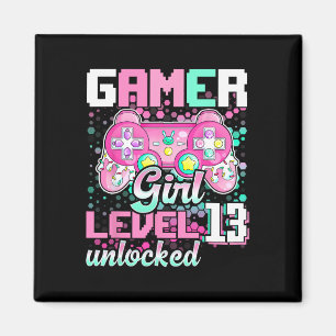 Girl Level 13 Entsperrtes Videospiel 13. Geburtsta Magnet