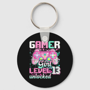 Girl Level 13 Entsperrtes Videospiel 13. Geburtsta Schlüsselanhänger