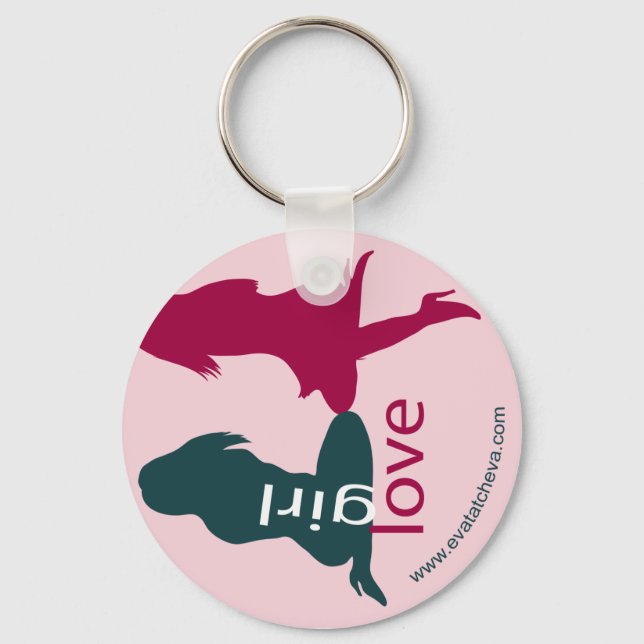 'Girl Liebe' Designer Keyring Schlüsselanhänger (Vorderseite)