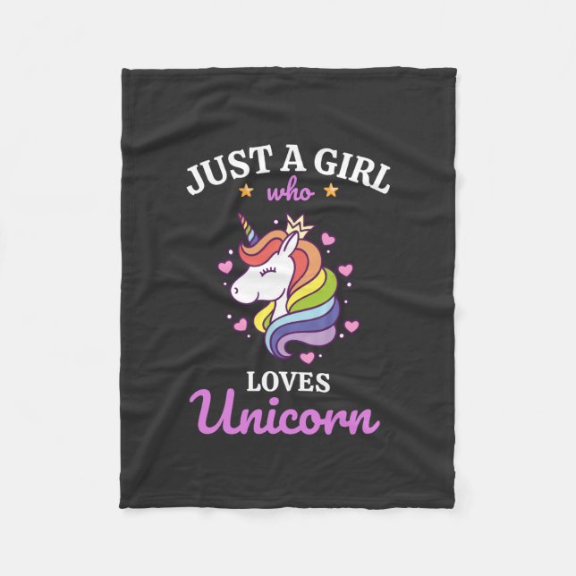 Girl Liebe Unicorn Fleecedecke (Vorderseite)