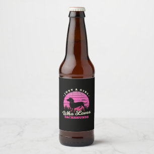 Girl-Lieben-Dackeln Bierflaschenetikett