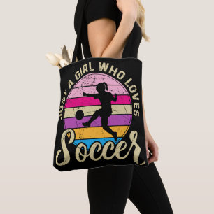 Girl Lieben Fußball Bunter Sonnenuntergang Tasche