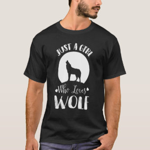 Girl Lieben Wolves Wolf Full Moon Howling T-Shirt