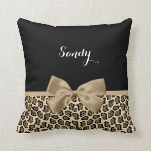 Girl Light Brown Jaguar Niedlich Brown Bow mit Nam Kissen
