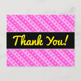 Girl Light Pink & Dark Pink Herzstreifenmuster Postkarte