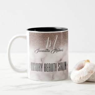 Girl Lila Brownish Glittery Luxury Beauty Salon Zweifarbige Tasse