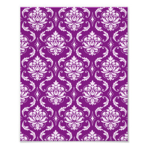 Girl Lila Damask Muster Fotodruck