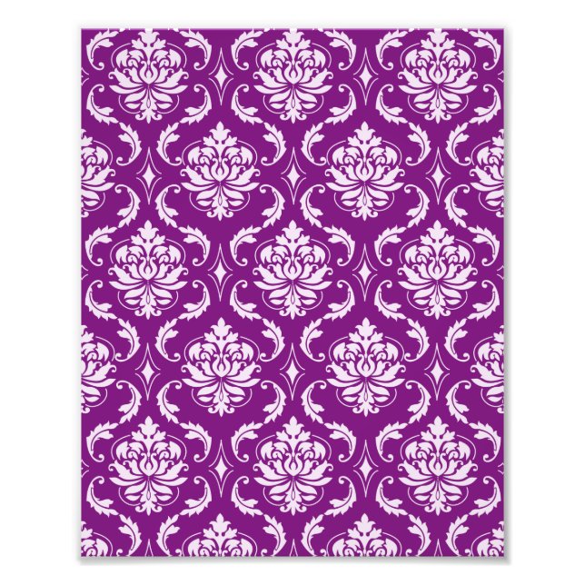 Girl Lila Damask Muster Fotodruck (Vorne)
