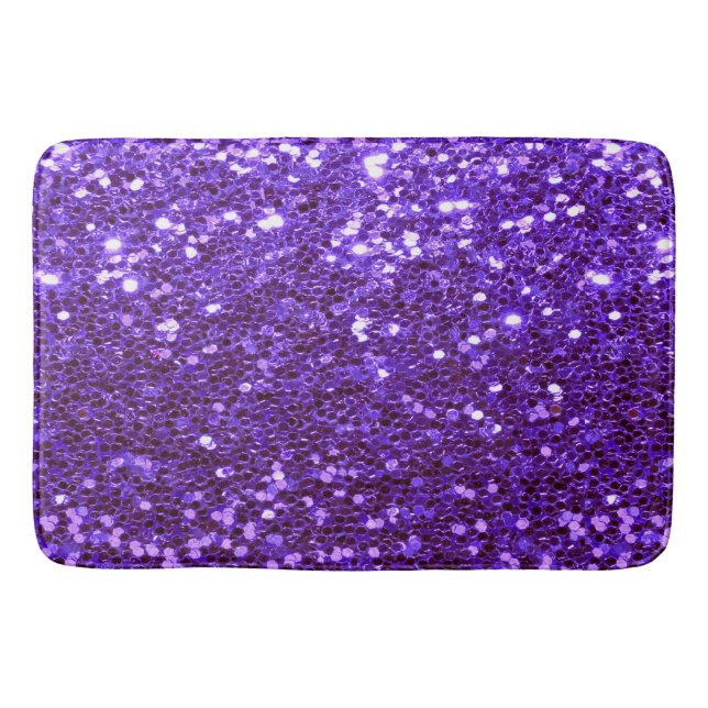 Girl Lila Glitzer Bling Glam Modern Badematte (Vorderseite)