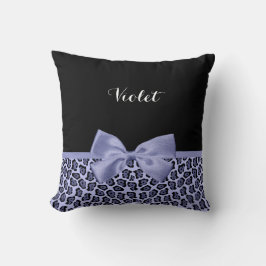 Girl-Lila Jaguar Print Lavendel mit Namen Kissen