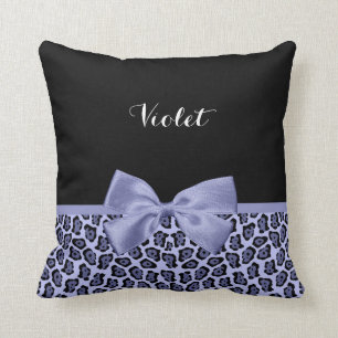 Girl-Lila Jaguar Print Lavendel mit Namen Kissen