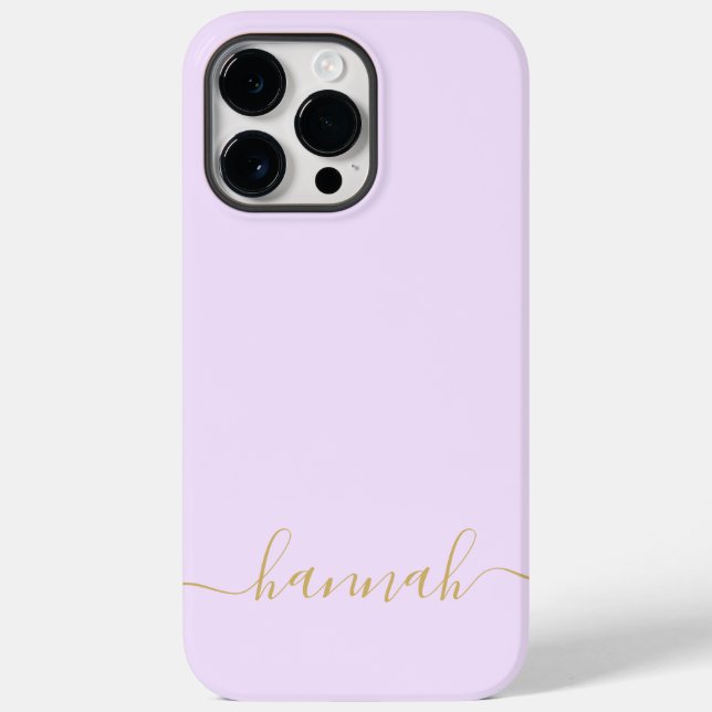 Girl Lila Monogram Modernes Script Personalisiert Case-Mate iPhone 14 Pro Max Hülle (Rückseite)