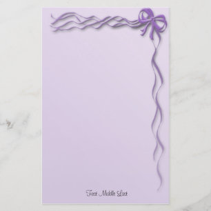 Girl Lila Ribbons Bows Borders Briefpapier