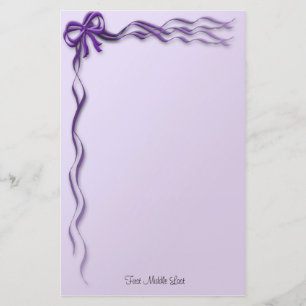 Girl-Lila Ribbons und Bows-Borders Briefpapier