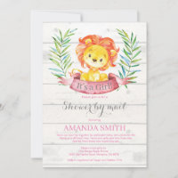 Girl Lion Baby Shower by Mail Einladung