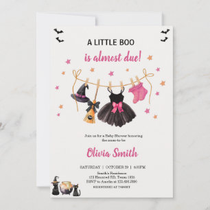 Girl Little Boo Halloween Clothesline Babydusche Einladung
