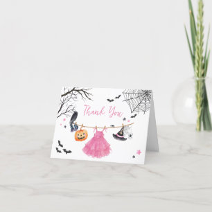 Girl Little Boo Halloween Pumpkin Baby Dusche Dankeskarte