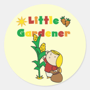 Girl Little Gardener Tshirts und Geschenke Runder Aufkleber