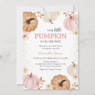 Girl Little Pumpkin Baby Shower Einladung