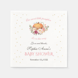 Girl Little Pumpkin Blush Floral Baby Dusche Serviette
