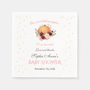 Girl Little Pumpkin Erntedank Kinderdusche Serviette