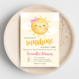 Girl Little Ray of Sunshine Baby Shower Einladung