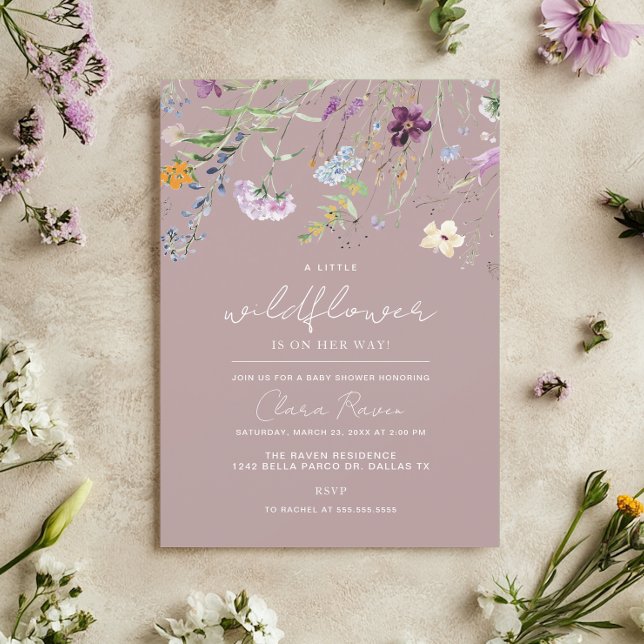 Girl Little Wildblume Floral Baby Dusche Einladung (Von Creator hochgeladen)