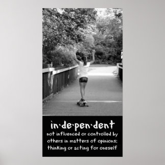 Girl Longboard feiert Unabhängigkeit Poster