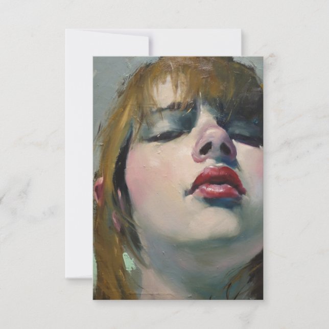 Girl Looking Down (von Malcolm T. Liepke) Karte (Vorderseite)