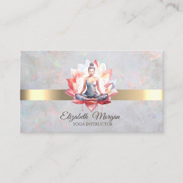 Girl Lotus Opal Yoga Instructor Visitenkarte (Vorderseite)