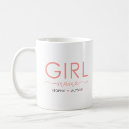 Girl Mama Personalisiert mit den Namen der Tochter Kaffeetasse