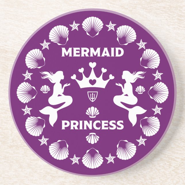 Girl Mermaid Princess Getränkeuntersetzer (Vorne)