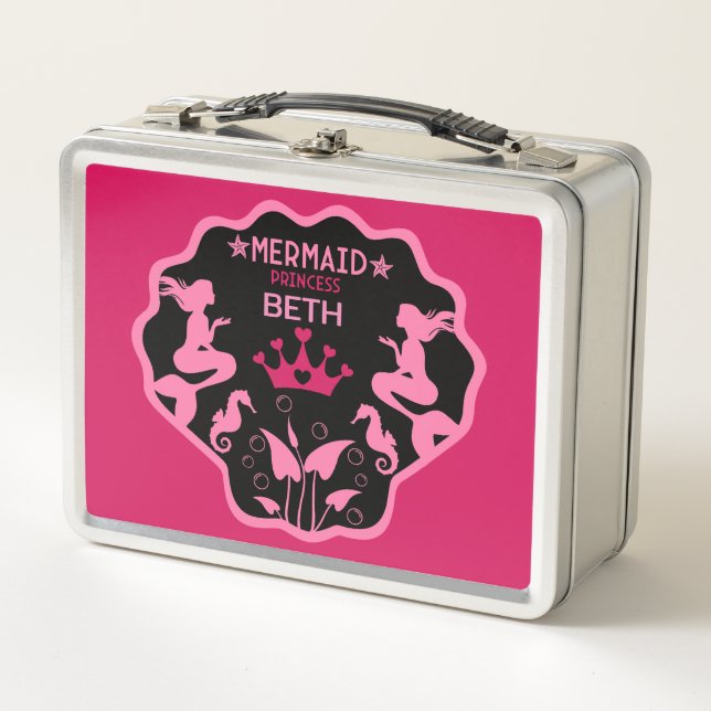 Girl Mermaid Princess Metall Brotdose (Vorderseite)