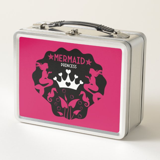 Girl Mermaid Princess Metall Brotdose (Vorderseite)