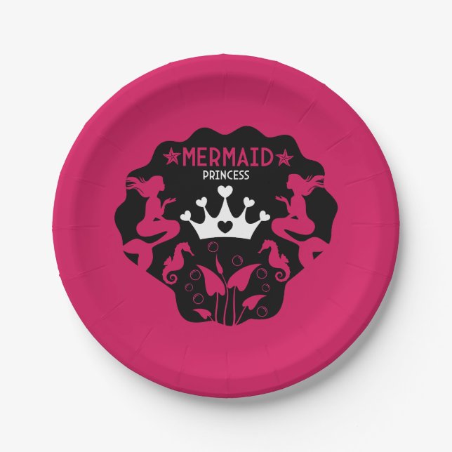 Girl Mermaid Princess Pappteller (Vorderseite)