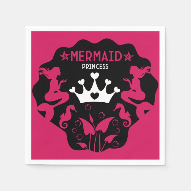 Girl Mermaid Princess Serviette (Vorderseite)