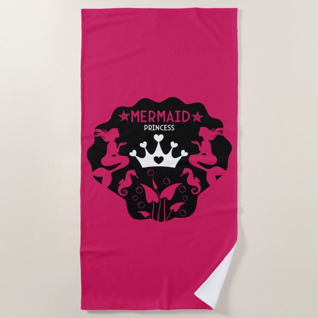 Girl Mermaid Princess Strandtuch (Vorderseite)