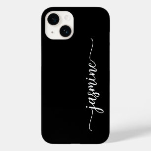 Girl Minimalistisch Black Monogram Name Script Case-Mate iPhone 14 Hülle
