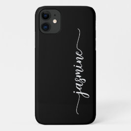 Girl Minimalistisch Black Monogram Name Script Case-Mate iPhone Hülle