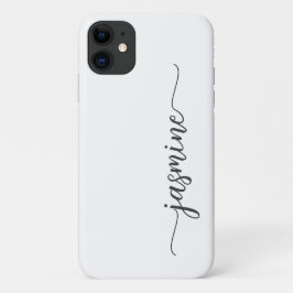 Girl Minimalistisch White Monogram Name Script Case-Mate iPhone Hülle