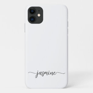Girl Minimalistisch White Monogram Name Script Case-Mate iPhone Hülle