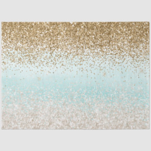 Girl Mint Watercolor Ombre Gold Glitzy Glitzer Seidenpapier