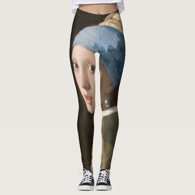 Girl mit Perl Earring-Johannes Vermeer Art Leggings (Vorderseite)