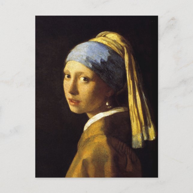 Girl mit Perlmutt Vermeer Fine Art Postkarte (Vorderseite)