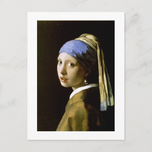 Girl mit Perlmutt Vermeer Fine Art Postkarte (Vorderseite)