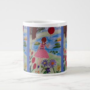 Girl mit Red-Balloon-Tasse Jumbo-Tasse