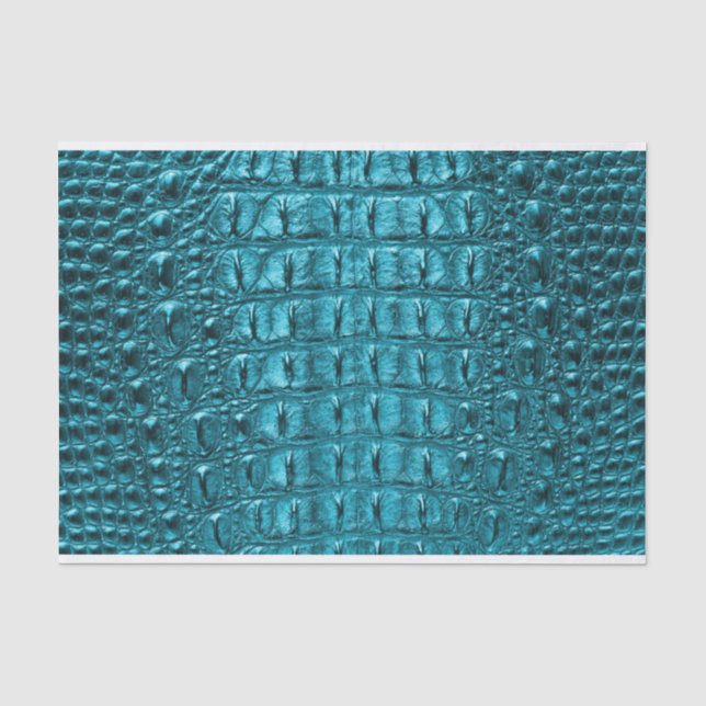 Girl-Mode-Türkis-Blau Alligator Leder Seidenpapier (Vorderseite)