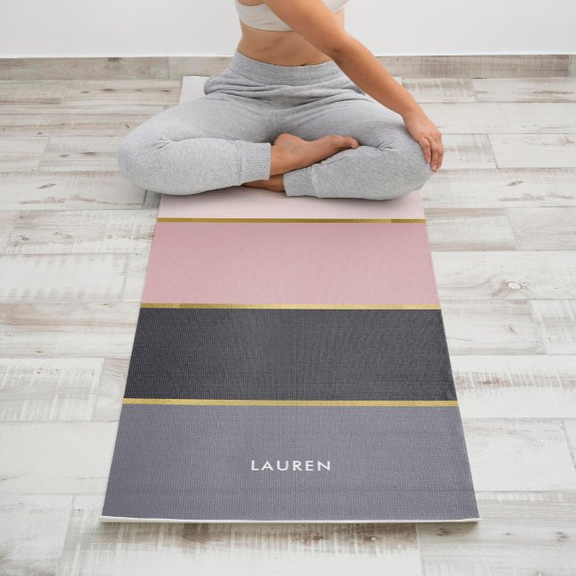 Girl Modern Stripes Personalisiert Yogamatte (Von Creator hochgeladen)
