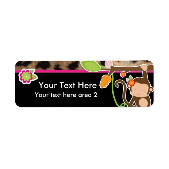 Girl Monkey Chic Safari Jungle Étiquette Sticker n (Devant)